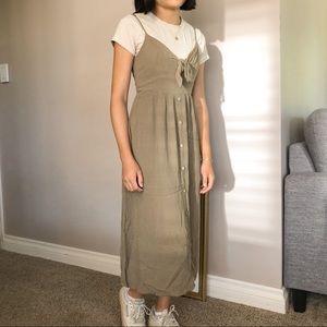 olive green midi dress